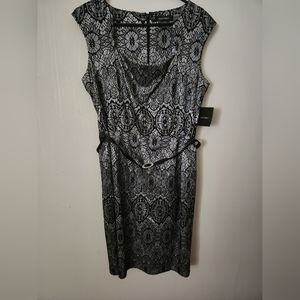 Ellen tracy dress Sil Silver Size 16 New With Tag